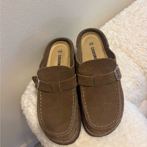 Women's Brown Suede Slip-On Loafers